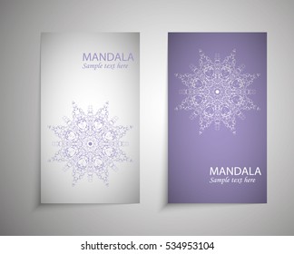 flyer, leaflet cover mandala, abstract Oriental motif. Hand painted texture background. Decorative elements for design print. Vector. EPS 10