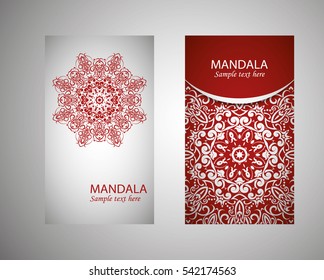 flyer, leaflet cover mandala, abstract Oriental motif. Hand painted texture background. Decorative elements for design print. Vector. EPS 10