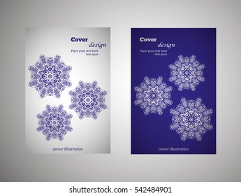 flyer, leaflet cover mandala, abstract Oriental motif. Hand painted texture background. Decorative elements for design print. Vector. EPS 10