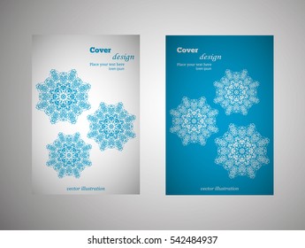 flyer, leaflet cover mandala, abstract Oriental motif. Hand painted texture background. Decorative elements for design print. Vector. EPS 10