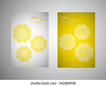 flyer, leaflet cover mandala, abstract Oriental motif. Hand painted texture background. Decorative elements for design print. Vector. EPS 10