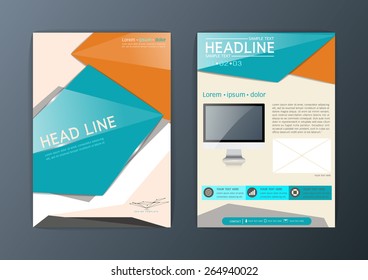 Flyer, magazine, brochure design template, Business Abstract Triangle  Background, A4 size-Vector illustration