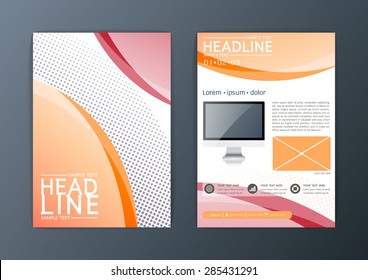 Flyer, magazine, brochure design template, Business Abstract curve Background, A4 size-Vector illustration