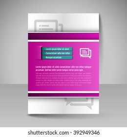 Flyer, magazine cover, brochure, template design for business education, presentation, website. Editable vector illustration. 