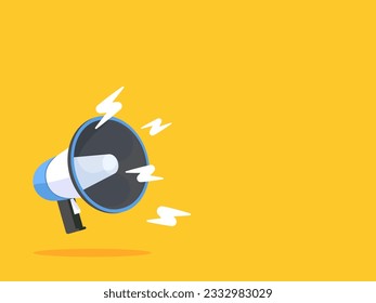 Flyer Megaphone speaker for announce, advertising, promotion, and Grand sale. Vector illustration for retail shopping online marketing template, banner, poster, and background.