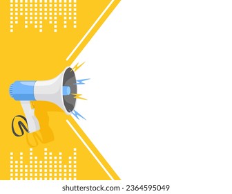 Flyer Megaphone speaker for announce, advertising, promotion, and Grand sale. Vector illustration for retail shopping online marketing template, banner, poster, and background.