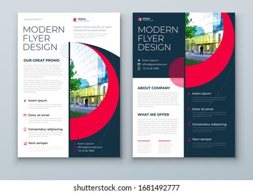 Flyer with minimal geometric design. Modern abstract background for Brochure, Placard, Poster, Flyer, Banner etc. Eps10 vector flyer template.