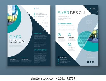 Flyer with minimal geometric design. Modern abstract background for Brochure, Placard, Poster, Flyer, Banner etc. Eps10 vector flyer template.