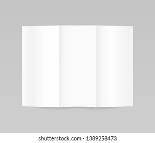 Flyer mockup, folded realistic blank sheet of paper
