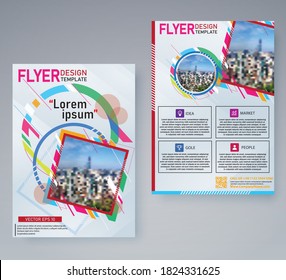 flyer modern abstract front and back page design
