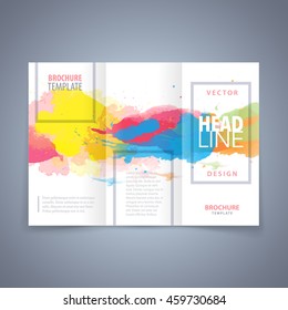 flyer modern vector modern advertising advertisement or tri wrinkle folder design pattern with colourful watercolour texture flyer modern white conceptual scene numeric performance fashionable marketi