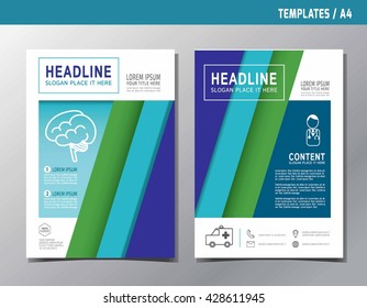 Flyer multipurpose design vector template in A4 size. Templates or Banners for 
Medical and Health Care concept.
Blue abstract brochure modern style.
wellness marketing illustration.