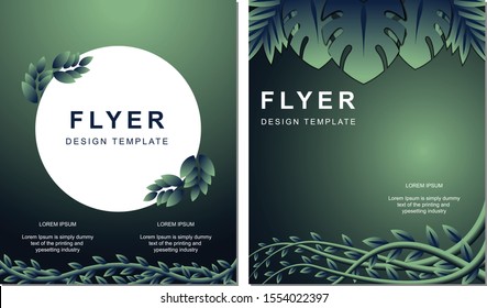 Flyer Natural Leaf Book Cover brochure template design vector illustration