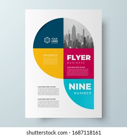 Flyer Nine number theme design template cover