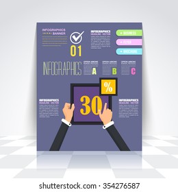 Flyer, Numbered Banner, Infographics Design, Vector Thirty Percent