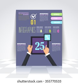 Flyer, Numbered Banner, Infographics Design, Vector 25 Percent