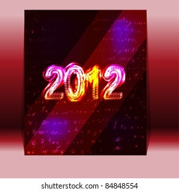 flyer on the new year 2012 in red. vector