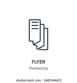 Flyer outline vector icon. Thin line black flyer icon, flat vector simple element illustration from editable marketing concept isolated stroke on white background