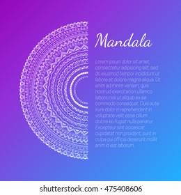 Flyer page ornament illustration concept. Vintage art traditional, Islam, Arabic, Indian, magazine, elements. Vector decorative retro greeting card or invitation layout design
