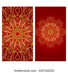 Flyer pages Ornament Illustration Concept with Mandala. Vintage Art Indian, Magazine. Vector Decorative Layout Design.