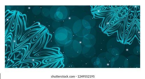 Flyer pages Ornament Illustration Concept with Mandala. Vintage Art Indian, Magazine. Vector Decorative Layout Design.