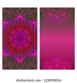 Flyer pages Ornament Illustration Concept with Mandala. Vintage Art Indian, Magazine. Vector Decorative Layout Design.