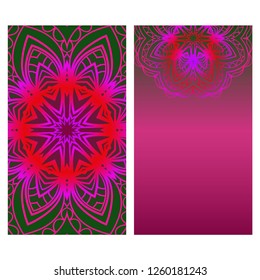 Flyer pages Ornament Illustration Concept with Mandala. Vintage Art Indian, Magazine. Vector Decorative Layout Design.