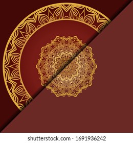 Flyer pages Ornament Illustration Concept with Mandala. Vintage Art Indian, Magazine. Vector Decorative Layout Design. Vector