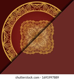 Flyer pages Ornament Illustration Concept with Mandala. Vintage Art Indian, Magazine. Vector Decorative Layout Design. Vector