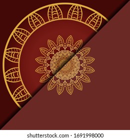 Flyer pages Ornament Illustration Concept with Mandala. Vintage Art Indian, Magazine. Vector Decorative Layout Design. Vector