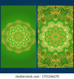 Flyer pages Ornament Illustration Concept with Mandala. Vintage Art Indian, Magazine. Decorative Layout Design. Vector