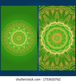 Flyer pages Ornament Illustration Concept with Mandala. Vintage Art Indian, Magazine. Decorative Layout Design. Vector