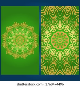 Flyer pages Ornament Illustration Concept with Mandala. Vintage Art Indian, Magazine. Decorative Layout Design. Vector