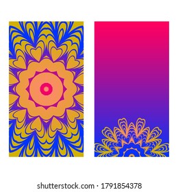 Flyer Pages Ornament Illustration Concept With Mandala. Vintage Art Indian, Magazine. Vector Decorative Layout Design. 