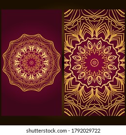 Flyer pages Ornament Illustration Concept with Mandala. Vintage Art Indian, Magazine. Decorative Layout Design. Vector