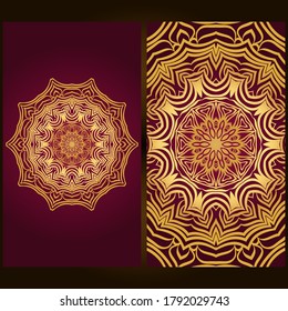 Flyer pages Ornament Illustration Concept with Mandala. Vintage Art Indian, Magazine. Decorative Layout Design. Vector