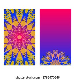 Flyer Pages Ornament Illustration Concept With Mandala. Vintage Art Indian, Magazine. Vector Decorative Layout Design. 