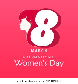 Flyer or Pamphlet with stylish text 8 March Happy International Women's Day celebration.Text card invitation, template.  Lettering typography poster. Banner on textured background