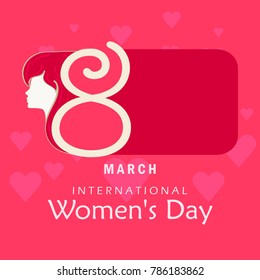Flyer or Pamphlet with stylish text 8 March Happy International Women's Day celebration.Text card invitation, template.  Lettering typography poster. Banner on textured background