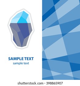 Flyer with a picture of blue stone and blue background in the polygonal style.