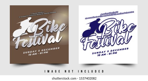 flyer, poster banner design vector bike festival with theme with simple layout elegant brown and white gradient background and balance composition, editable and customize