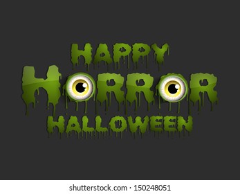 Flyer, poster or banner with text Happy Horror Halloween. 