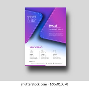 Flyer & Poster Cover Design in A4 Size Template Illustration.