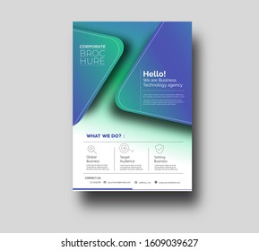 Flyer & Poster Cover Design in A4 Size Template Illustration.