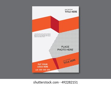 Flyer Poster Design Template Strip Orange Color 