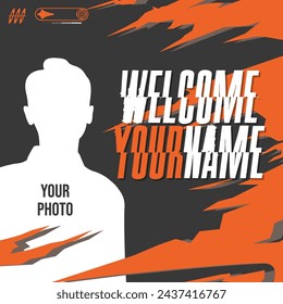 Flyer Poster Design, um die Ankunft von eSports-Spielern mit einem schwarzen Hintergrund zu begrüßen