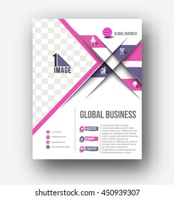 Flyer, Poster & magazine design Layout template in A4 size Vector 