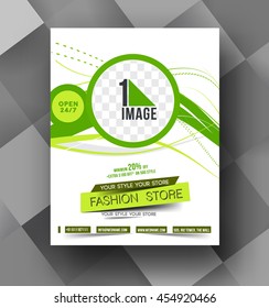 Flyer, Poster & magazine design Layout template in A4 size Vector 