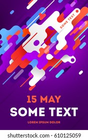 Flyer or poster minimalistic flat design. Modern diagonal abstract background with geometric elements Vector Illustration
