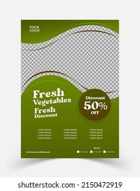 Flyer or poster template design for selling fresh vegetables, healthy food, etc.